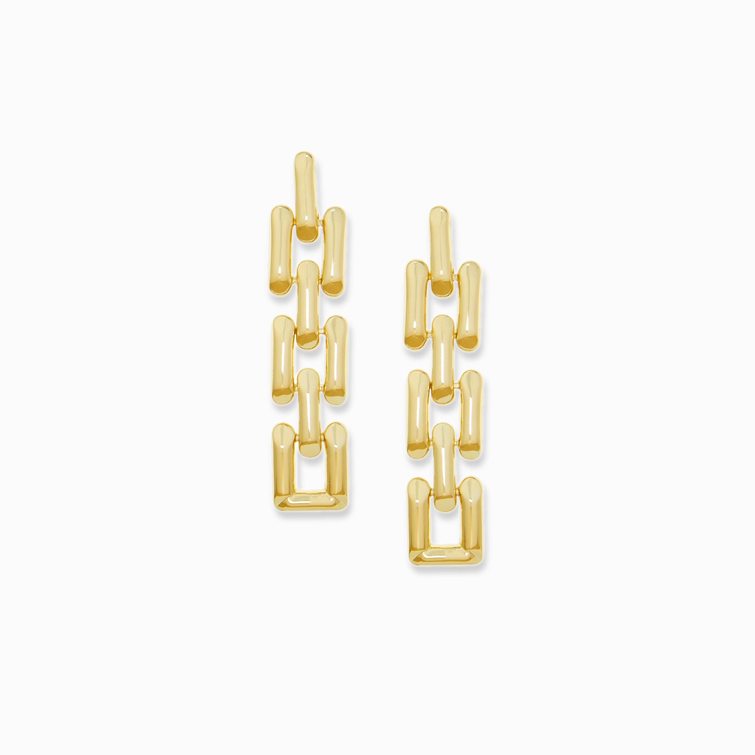 small triple square link drop earring