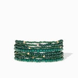 Crystal and Coated Seed Bead Stretch Bracelet Set
