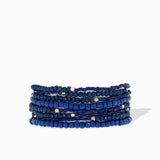 Crystal and Coated Seed Bead Stretch Bracelet Set