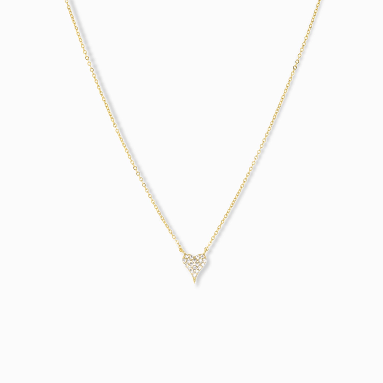 mini pave heart necklace