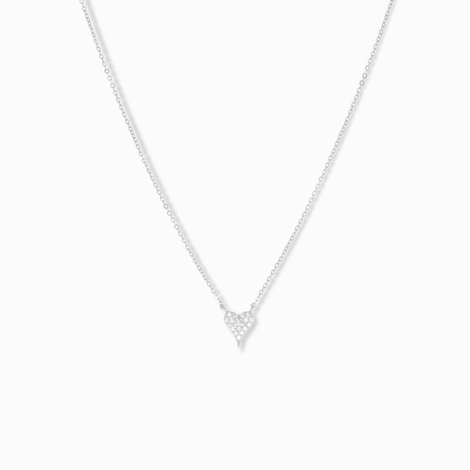 mini pave heart necklace