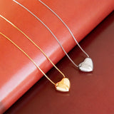 Adjustable Pull Chain Necklace with Puffy Heart