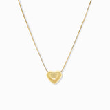 Adjustable Pull Chain Necklace with Puffy Heart