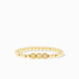 6mm Beaded Ball Stretch Bracelet with Triple Pavé