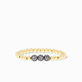 6mm Beaded Ball Stretch Bracelet with Triple Pavé