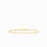 Alternating Crystal Emerald and Round Cut Tennis Bracelet
