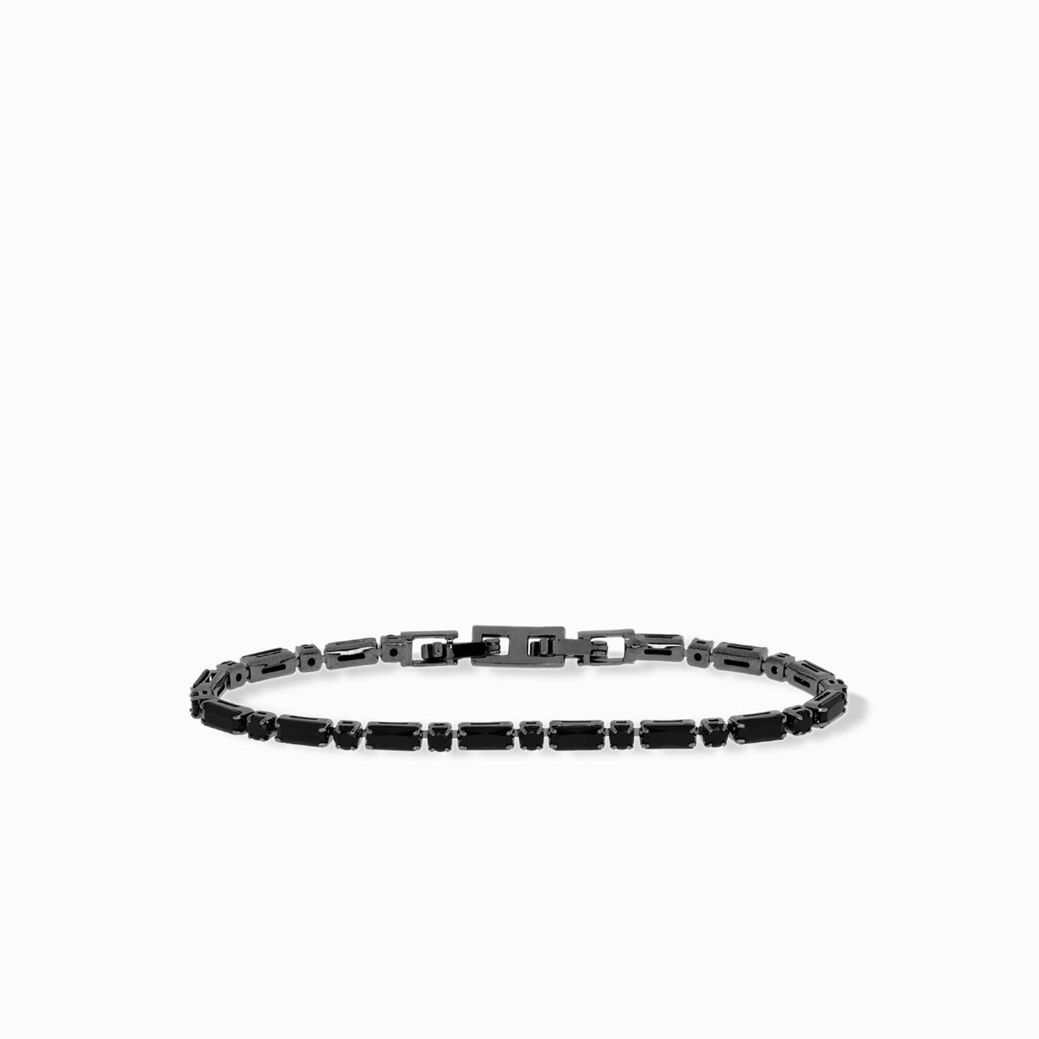 alternating crystal emerald and round cut tennis bracelet