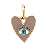 Enamel Evil Eye Heart Bale Charm