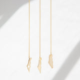 CZ Outlined Map of Israel Necklace