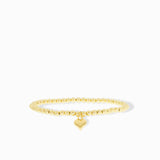 3mm Beaded Ball Bracelet with Mini Heart Charm