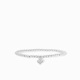 3mm Beaded Ball Bracelet with Mini Heart Charm