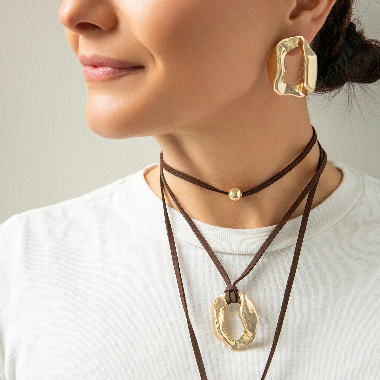 Organic Drop Post Earring