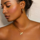 Etched Butterfly Waterproof Necklace