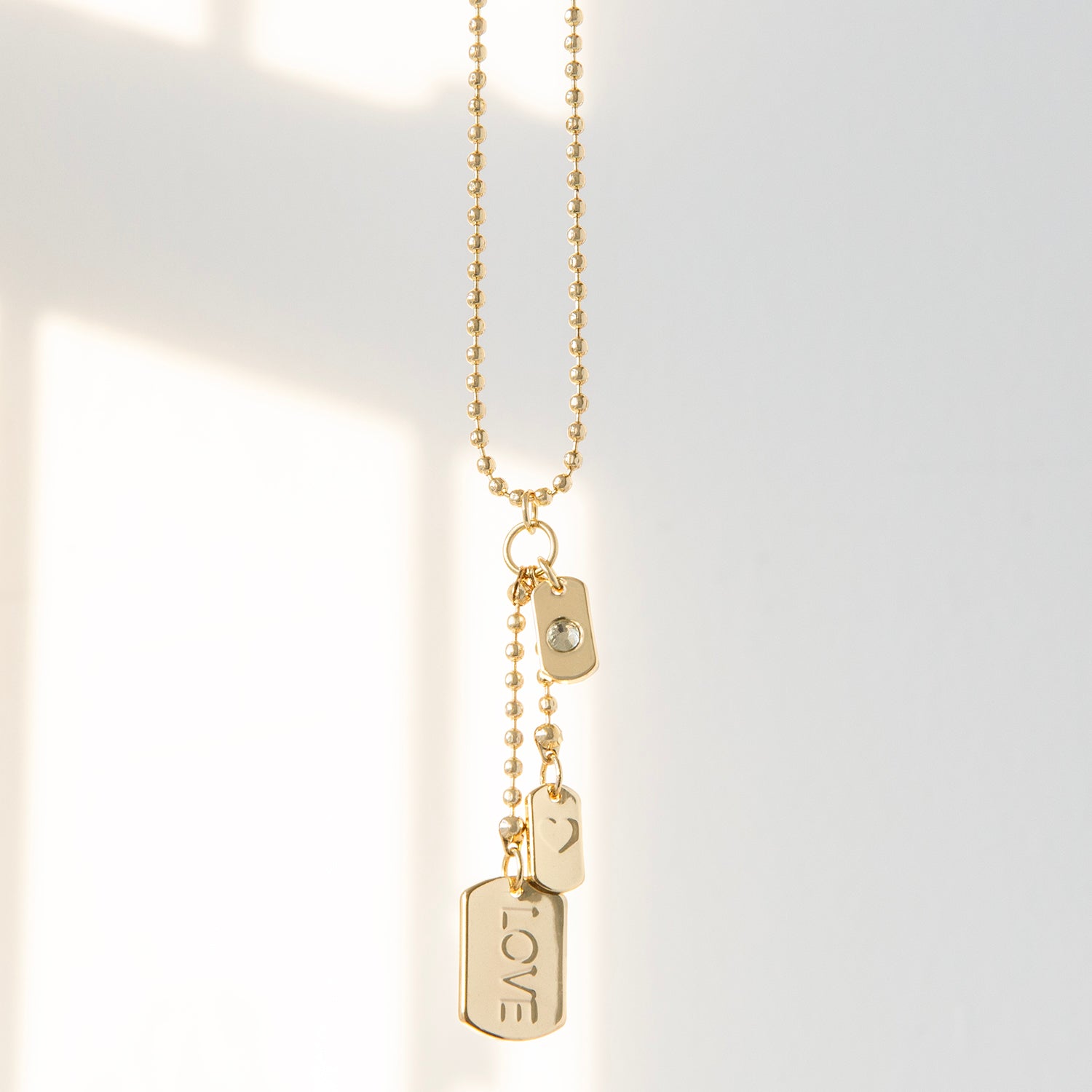 LOVE dog tag charm necklace