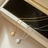 Mini Teardrop Pendant Necklace with Pavé Crystal