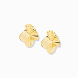 Textured Wave Button Earring