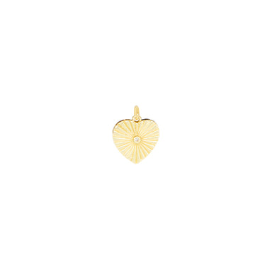 Etched Heart Charm - gold