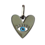 Enamel Evil Eye Heart Bale Charm