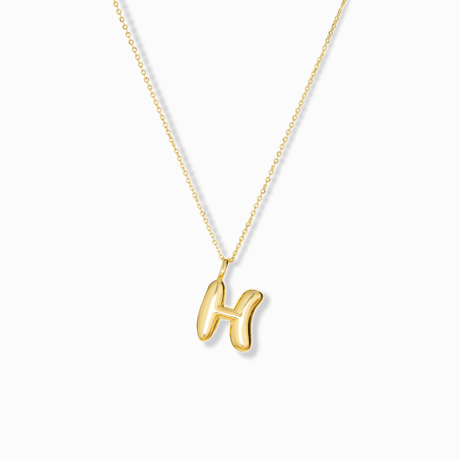 bubble initial necklace