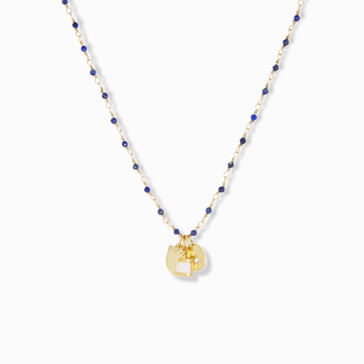 delicate multi charm necklace