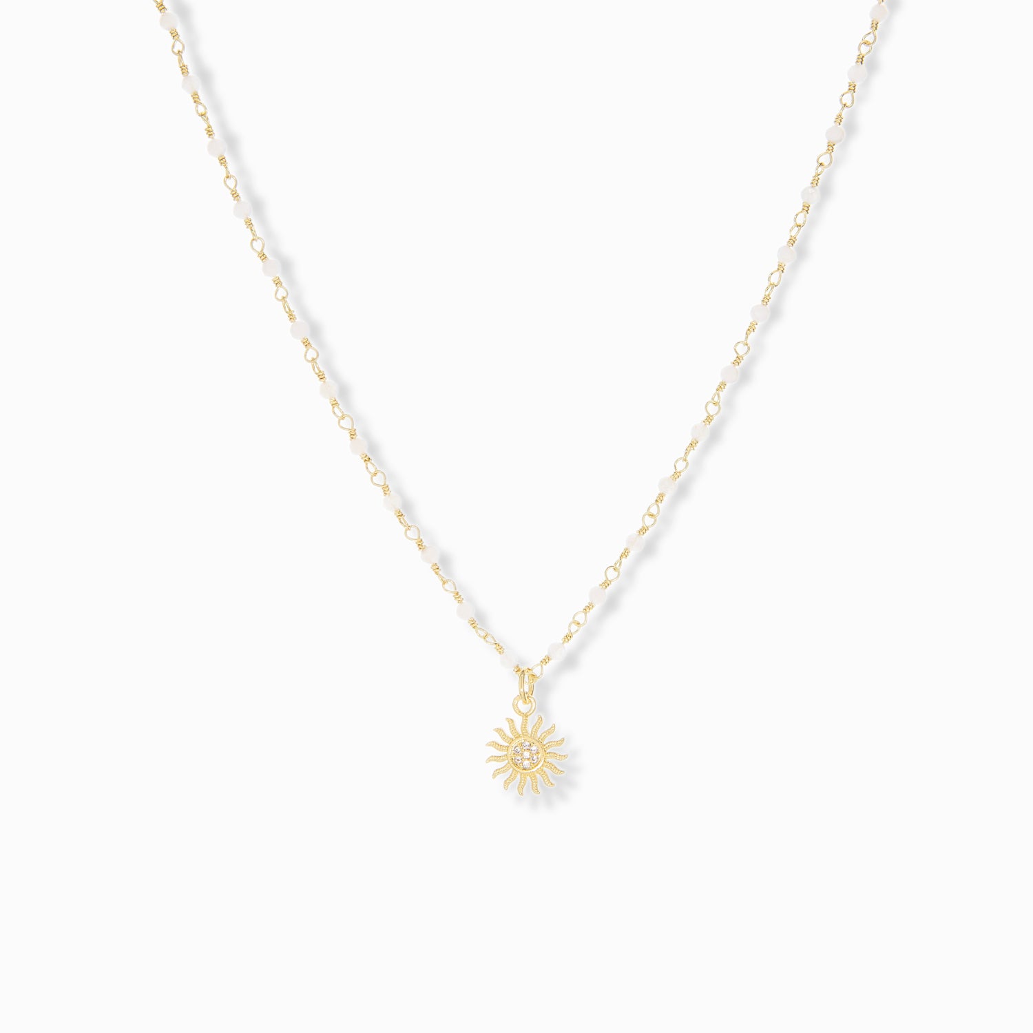 pave sun charm necklace
