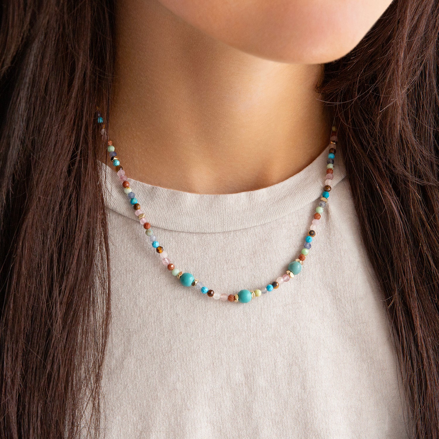 Natural Stone Beaded Necklace