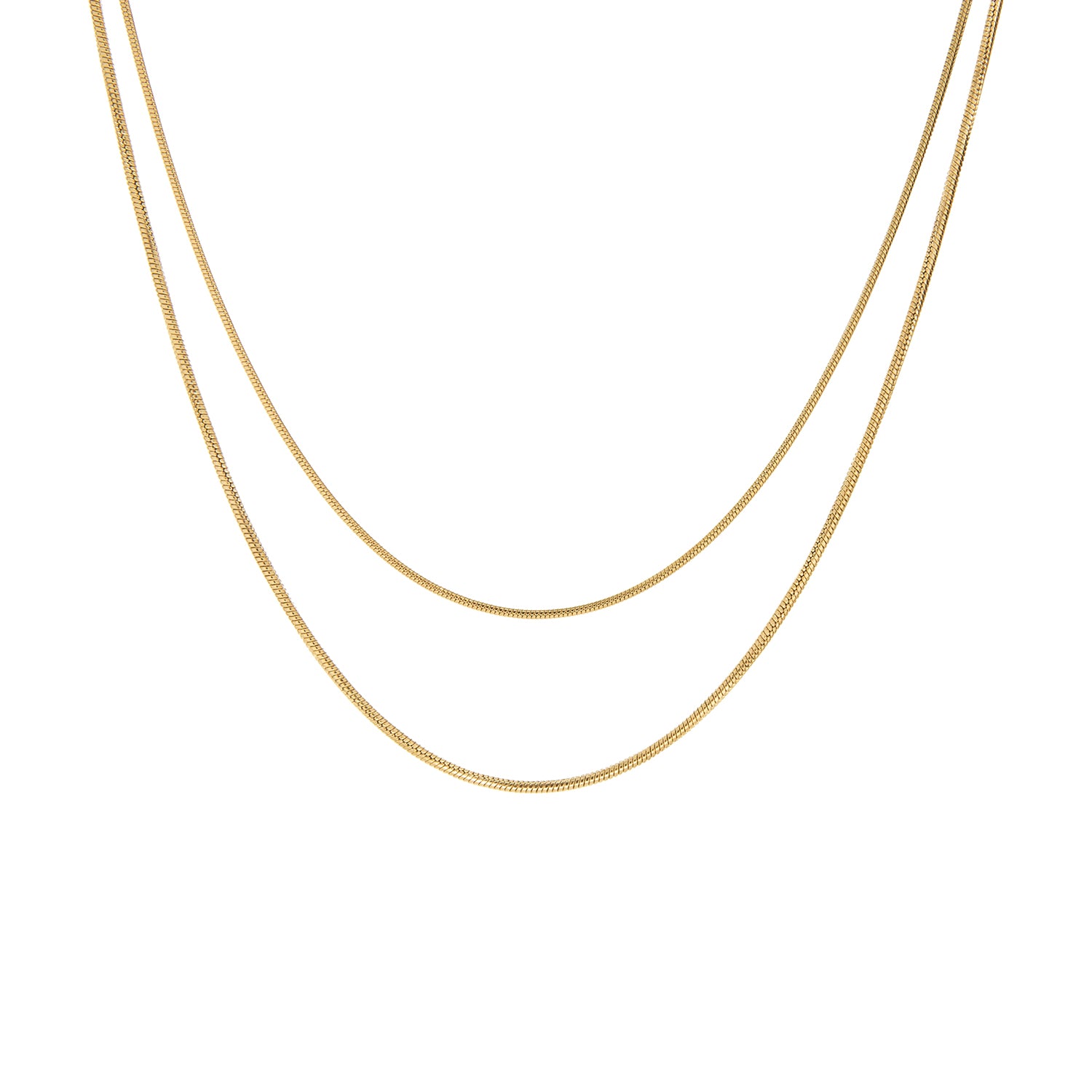 double layer snake chain necklace