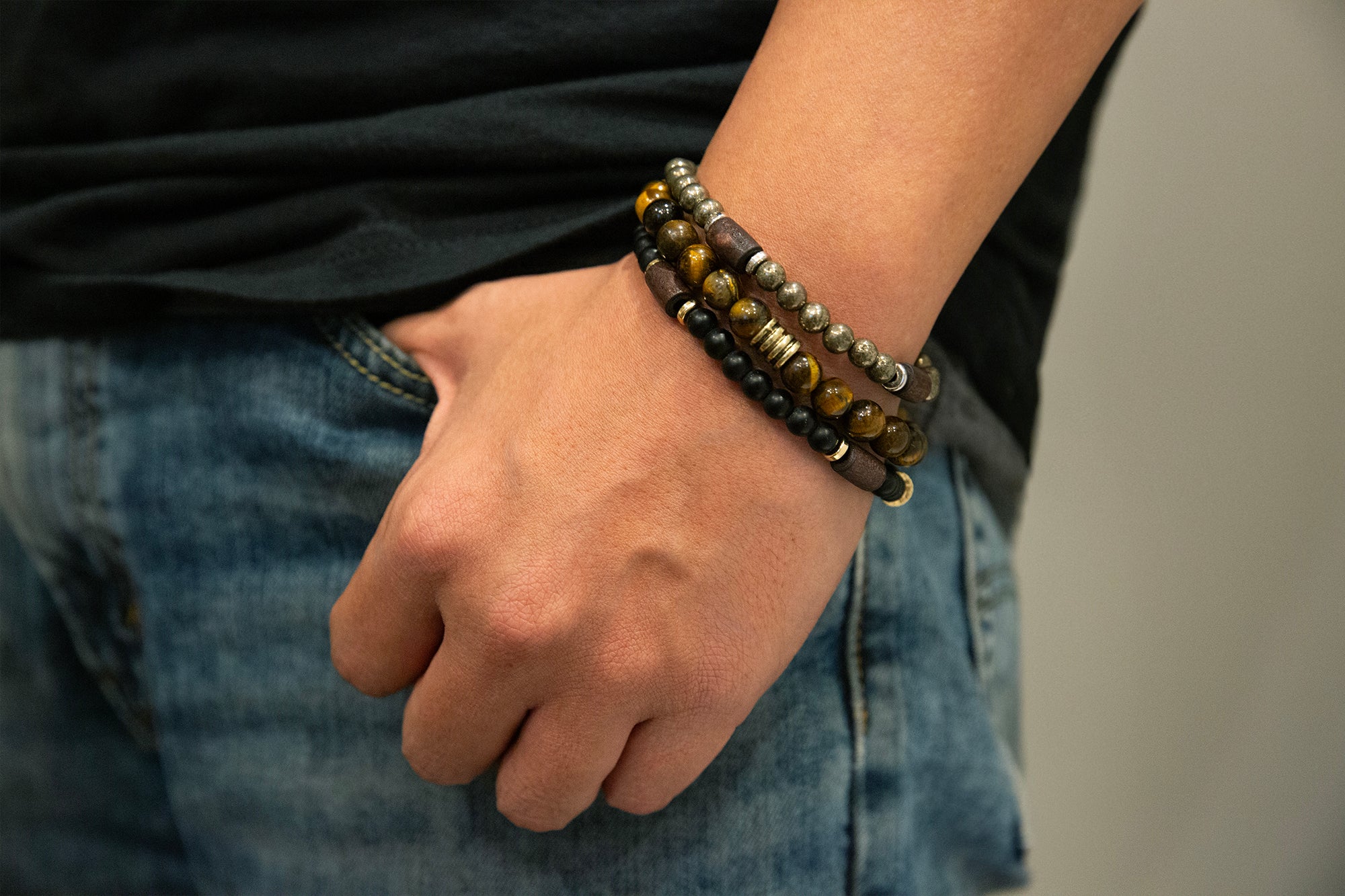 Natural Stone/Heishi Beaded Men's Bracelet