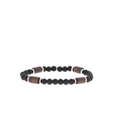 Natural Stone Men's Bracelet with Wooden Beads