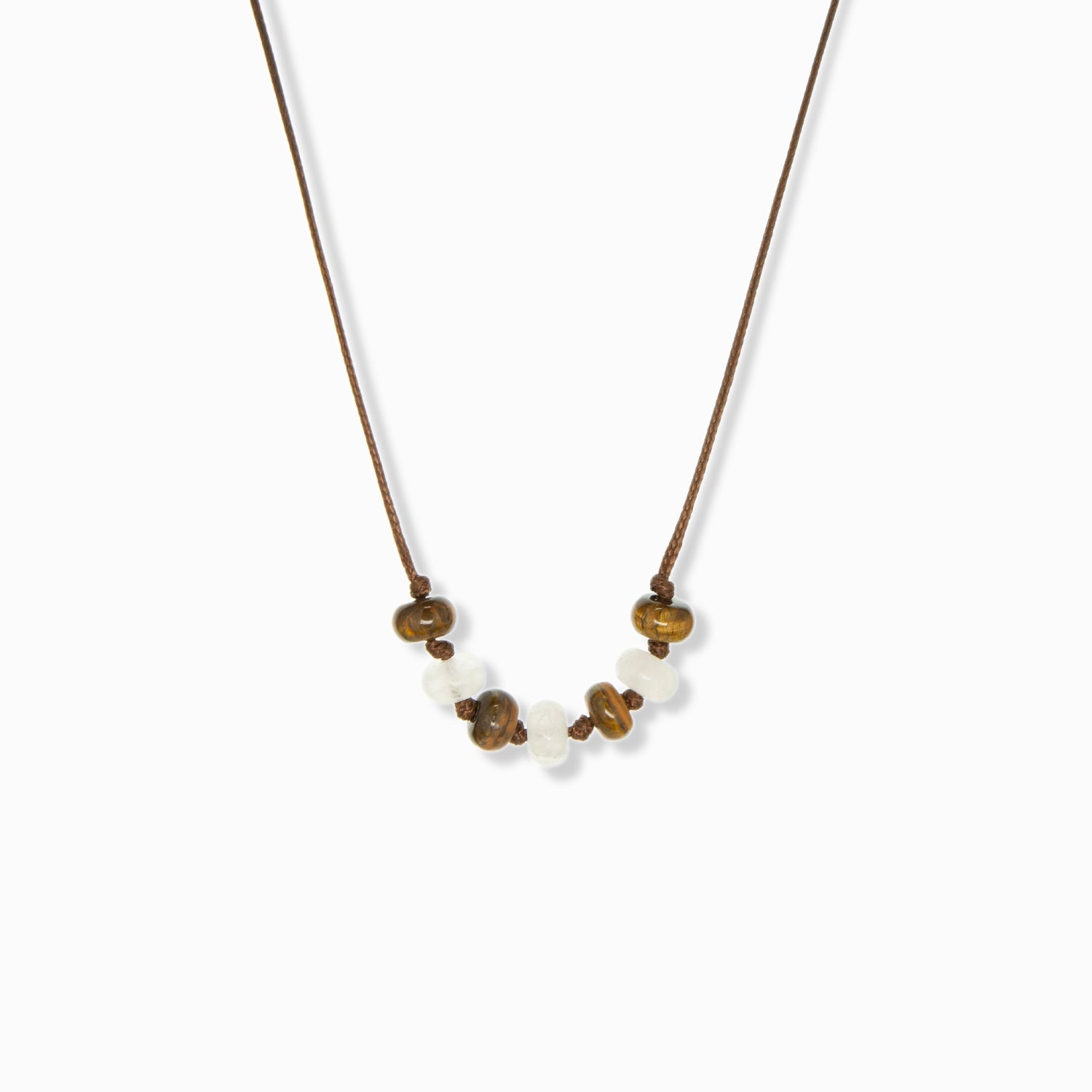 natural stone rondelle beaded necklace