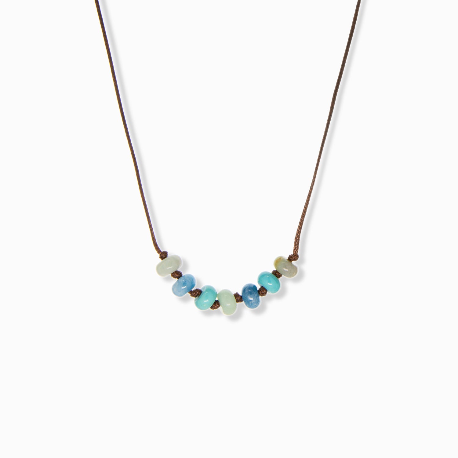 natural stone rondelle beaded necklace