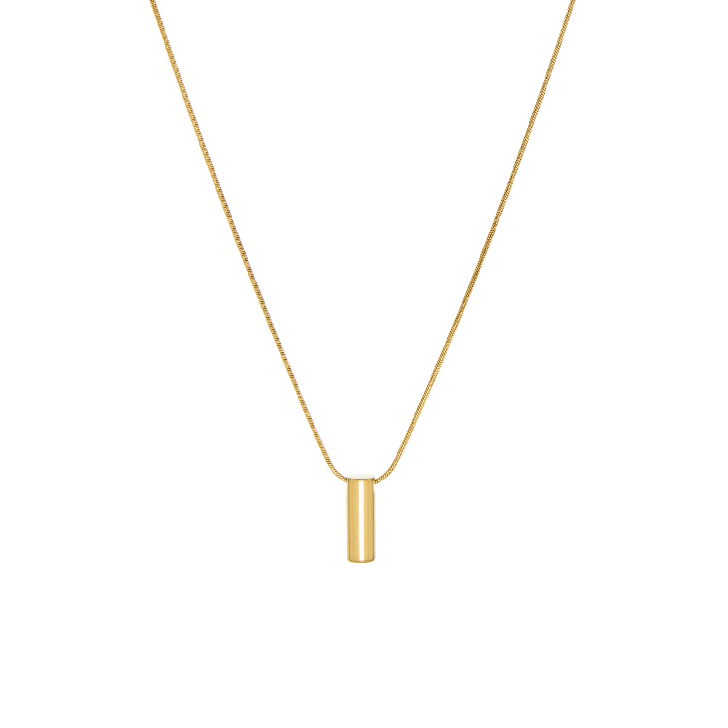 cylinder charm necklace