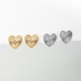 Etched Heart Earring