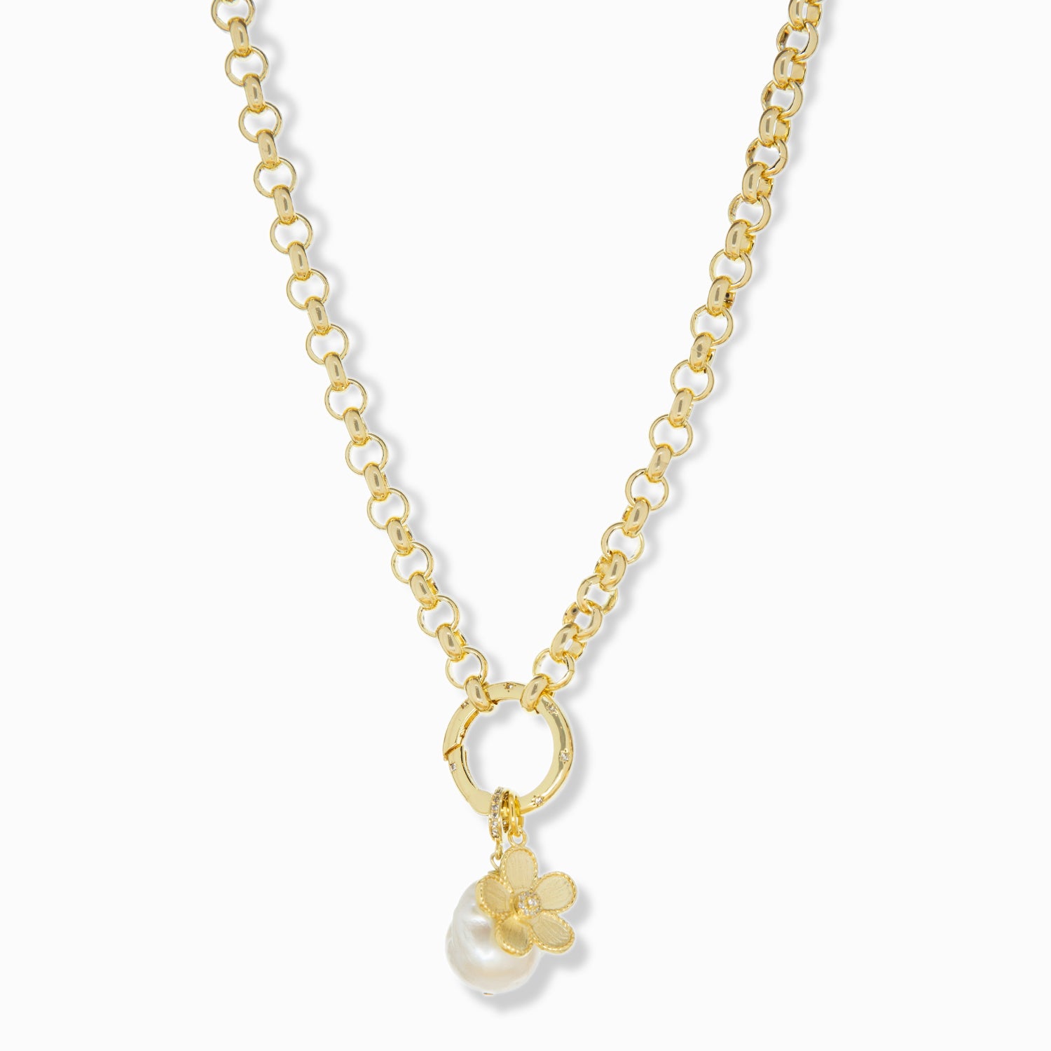 petal and pearl necklace