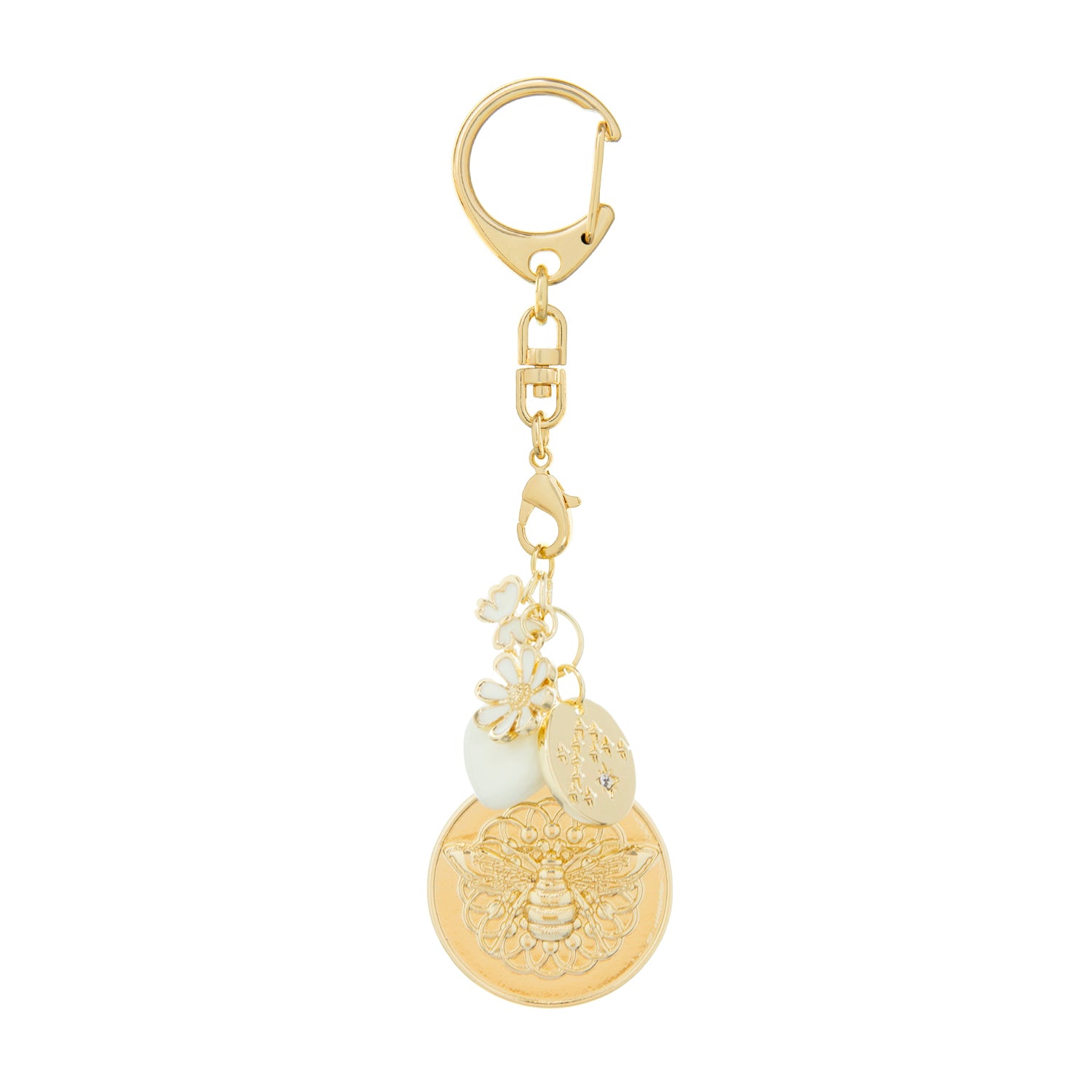 bee disc bag charm/keychain