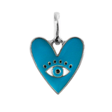 Enamel Evil Eye Heart Bale Charm