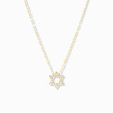 Large Baguette/Solitaire Star of David Necklace