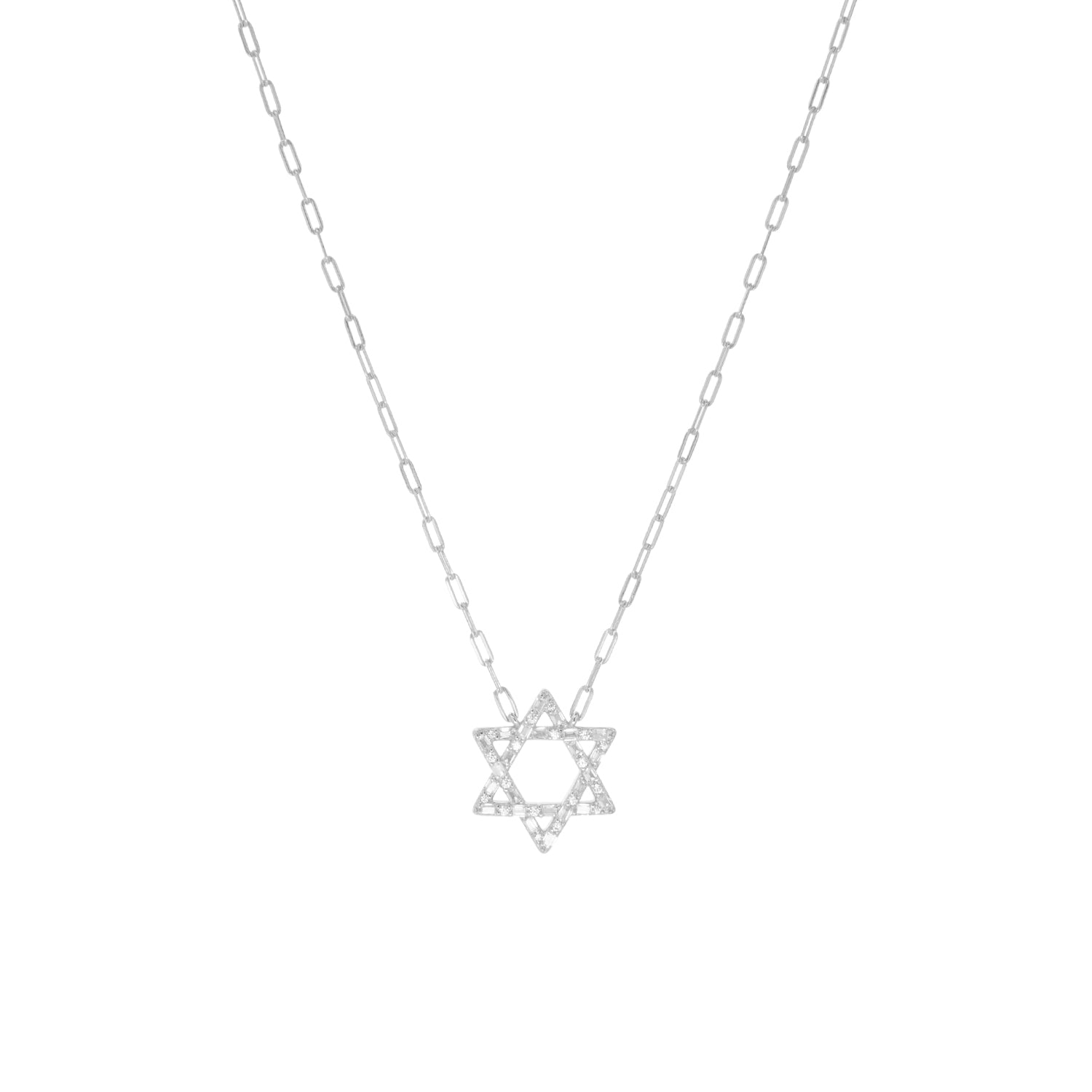 large baguette/solitaire Star of David Necklace