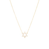 Baguette/Solitaire Star of David Necklace