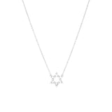 Baguette/Solitaire Star of David Necklace