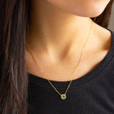 Mini Star of David with Pavé Ring Pendant Necklace