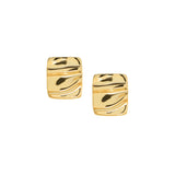 Waterproof Textured Rectangle Post Earring