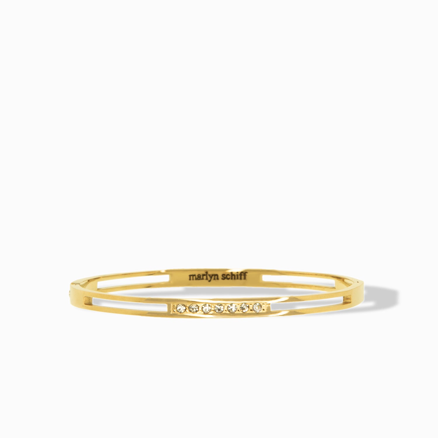 Waterproof Wide Cutout and Pave Hinge Bangle