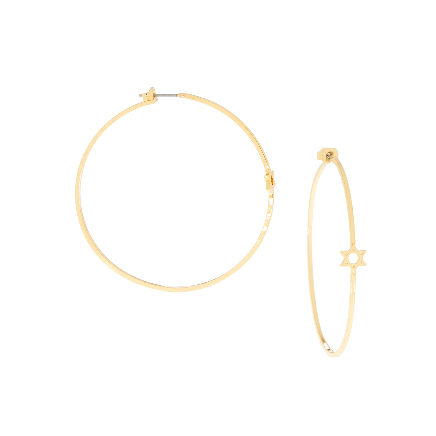 thin post hoop with star of david