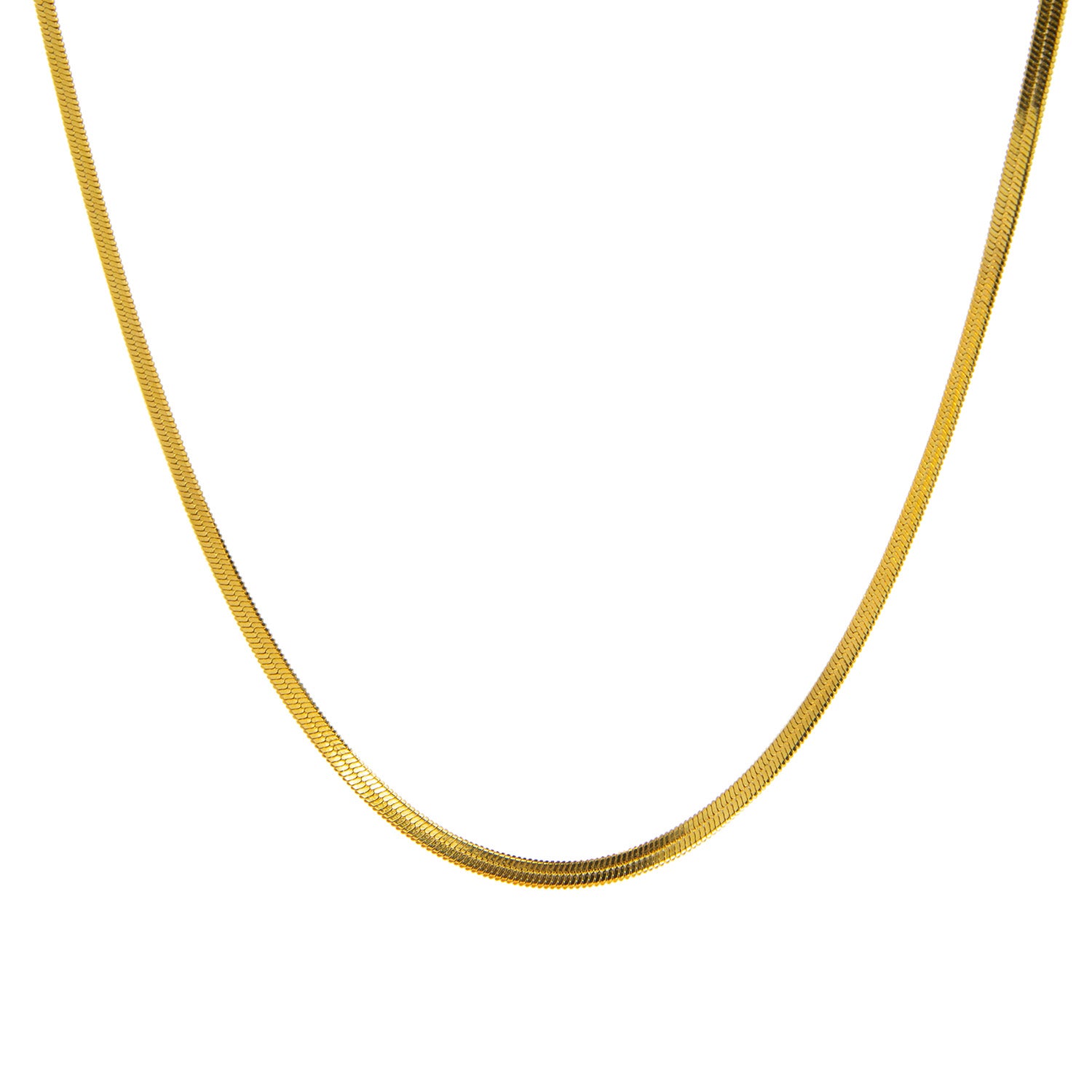 Waterproof Thin Herringbone Necklace