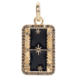 Enamel Pave Dog Tag Charm