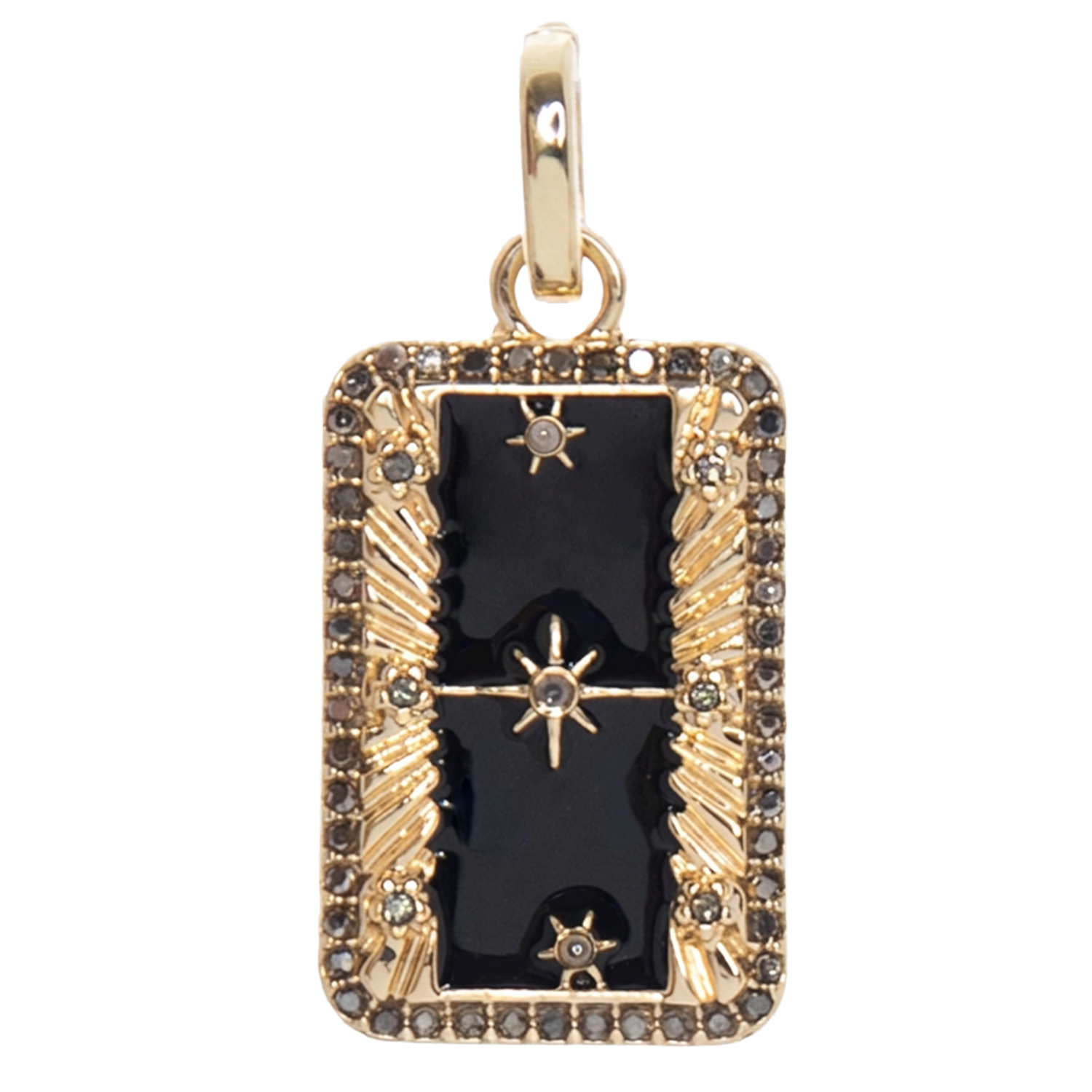 Enamel Pave Dog Tag Charm