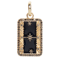 Enamel Pave Dog Tag Charm