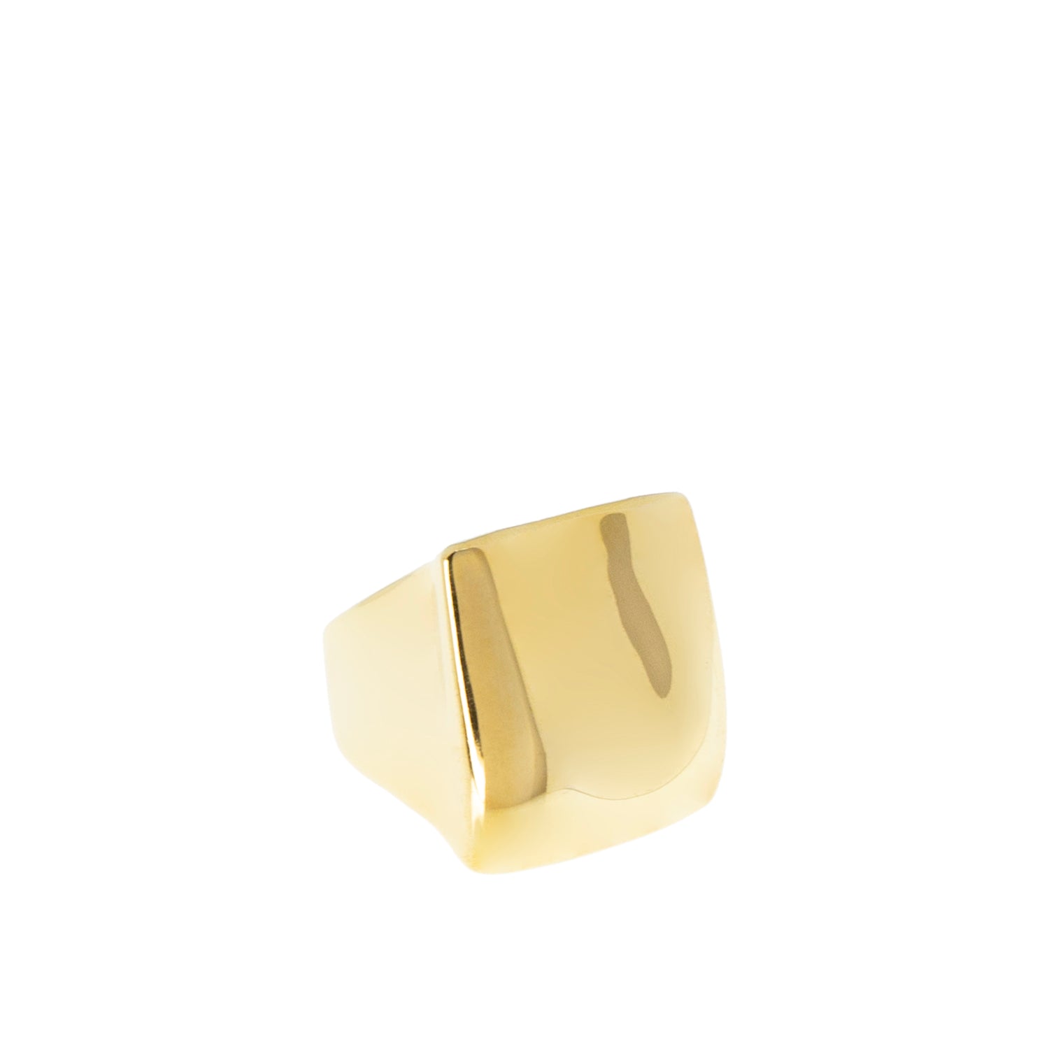 gold plated chunky square ring