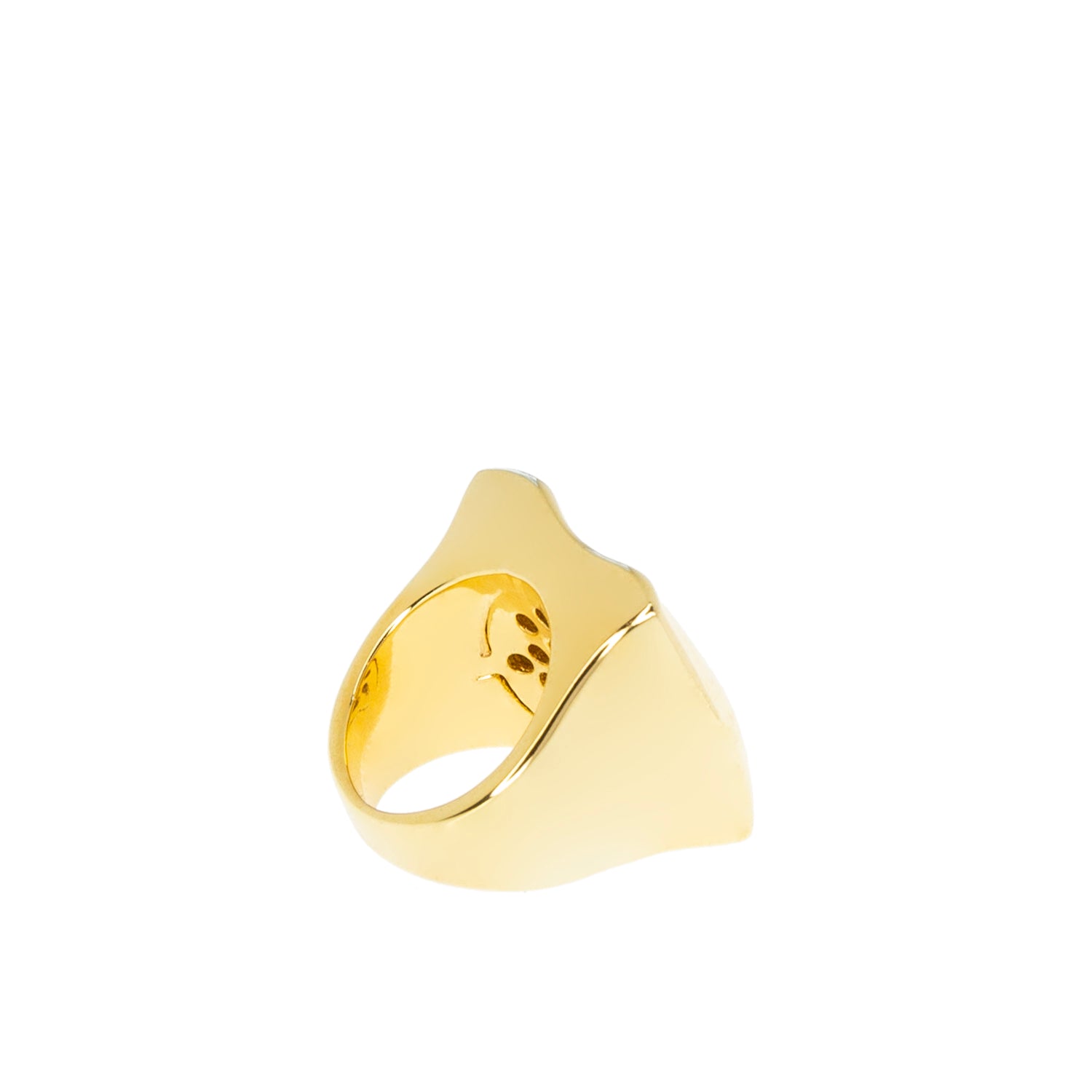 gold plated chunky square ring